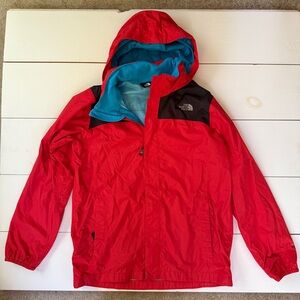 The North Face Kids Red and Black Raincoat